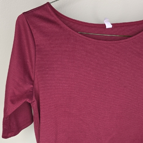 Pinkblush Maternity Dress Midi Short Sleeve Burgundy Red Medium - Picture 4 of 4